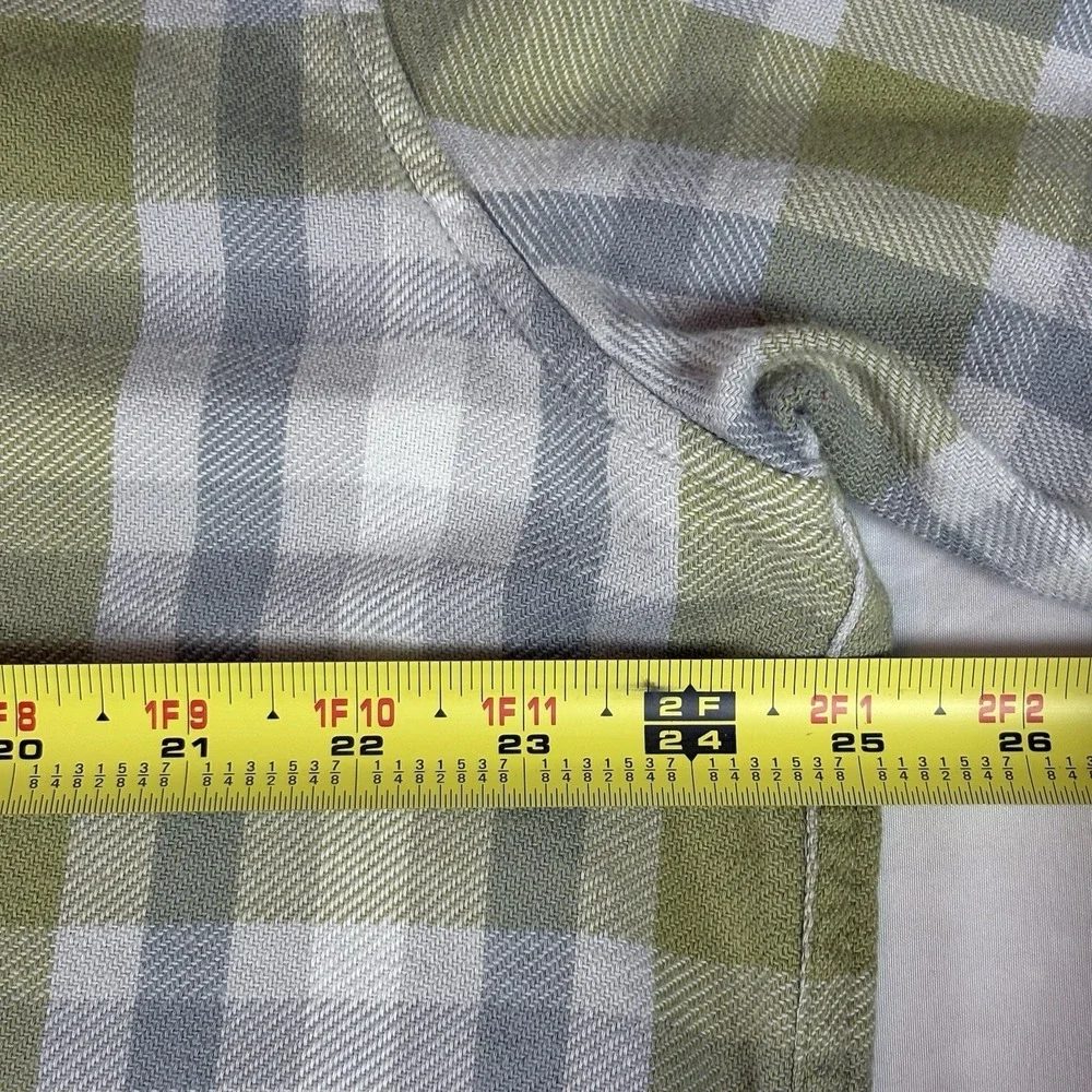 The North‎ Face Flannel Shirt Mens XL Plaid Green Gray Cotton Outdoor Casual